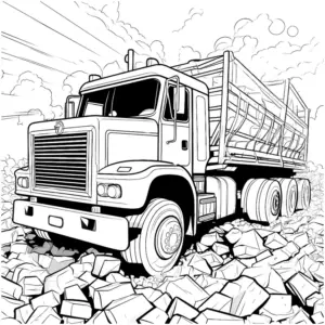 lkw-ausmalbild-auf-felsigem-untergrund