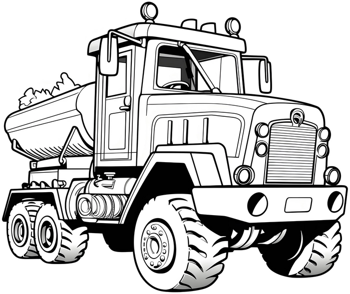 lkw-ausmalbild-mit-grosser-ladeflaeche-und-breiten-reifen