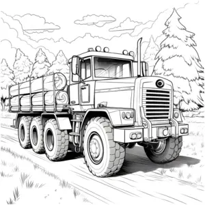 lkw-ausmalbild-mit-holzbeladung-in-der-natur