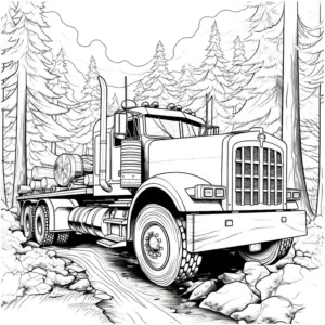lkw-ausmalbild-vor-einer-waldlandschaft