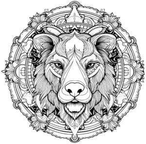 loewenkopf-im-mandala-stil