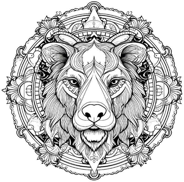 loewenkopf-im-mandala-stil