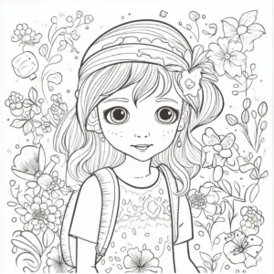 maedchen-im-blumenfeld-ausmalbild