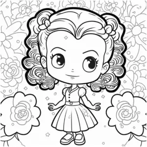 maedchen-im-kleid-und-blumen-ausmalbild