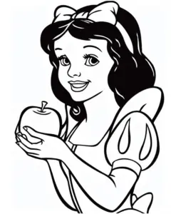 maedchen-mit-apfel-ausmalbilder