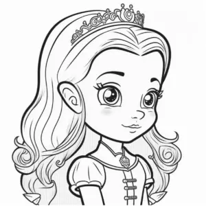 maedchen-mit-diadem-ausmalbild