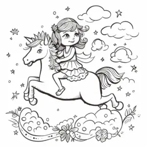 maedchen-reitet-auf-einhorn-mit-wolken-und-blumen