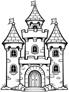 maerchenhaftes-ausmalbild-von-einem-schloss-mit-tuerme