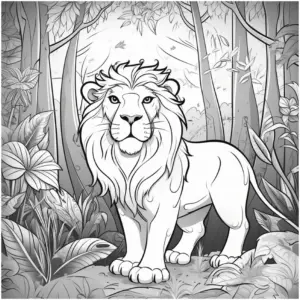majestetischer-loewe-im-dschungel-ausmalbild