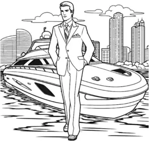 mann-im-anzug-vor-einer-yacht-ausmalbild
