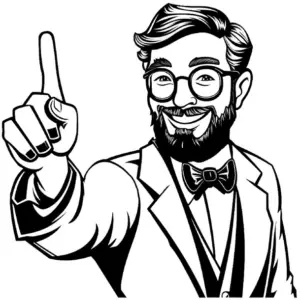 mann-mit-brille-und-erhobener-hand