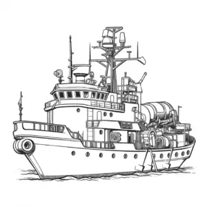 mechanisches-boot-ausmalbild-mit-vielen-details