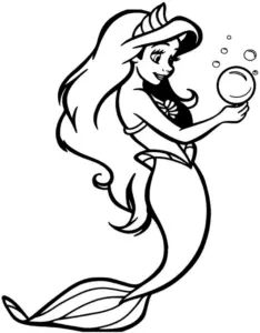 meerjungfrau-mit-seifenblase-ausmalbild