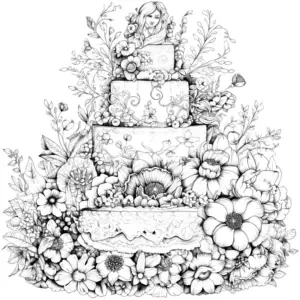 mehrstoekige-torte-blumen-und-figur