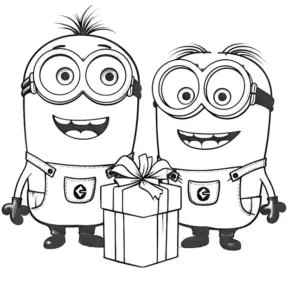 minions-ausmalbild-mit-geschenk