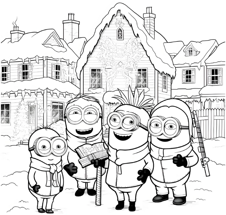 minions-im-winterland-vor-weihnachtsbaum