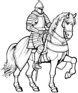 mittelalterlicher-ritter-auf-pferd