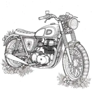 motorrad-blumen-ausmalbild-vorlage
