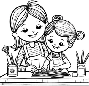 mutter-tochter-ausmalbild-kreatives-projekt