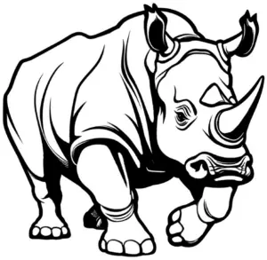 nashorn-in-kraftvoller-pose-ausmalbild