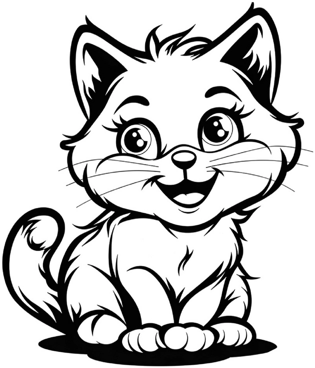niedliche-babykatze-ausmalbild-mit-grossen-augen