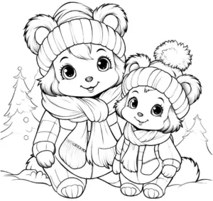 niedliche-baeren-in-winterkleidung