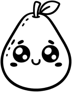 niedliche-birne-ausmalbild-fuer-kinder