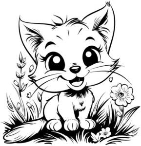 niedliche-katze-im-gruenen-unter-blumen