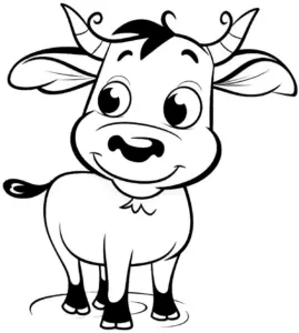 niedliche-kuh-ausmalbild-auf-bauernhof