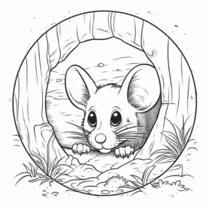 niedliche-maus-im-loch-ausmalbild