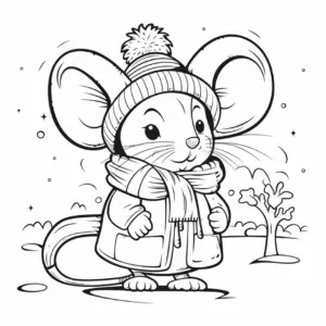 niedliche-maus-im-winterkleid-ausmalbild