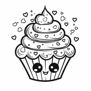 niedlicher-cupcake-mit-herzen-ausmalbild