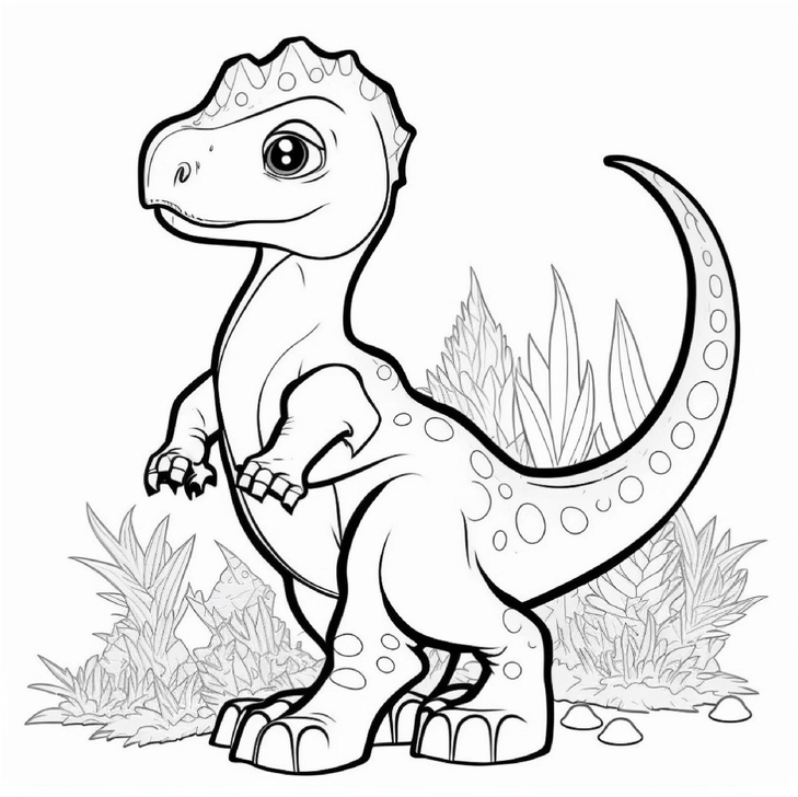 niedlicher-dinosaurier-in-gruener-umgebung