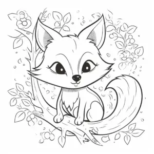 niedlicher-fuchs-auszmalbild-im-natur-umfeld
