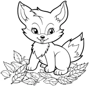 niedlicher-fuchs-im-herbst-mit-blaettern