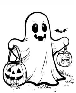 niedlicher-geist-mit-halloween-geschenken