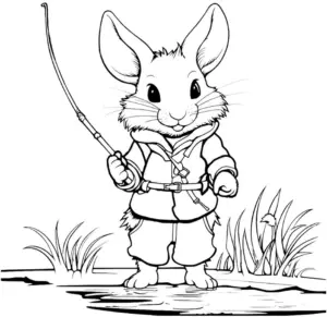 niedlicher-hase-mit-angel-und-natur-ausmalbild