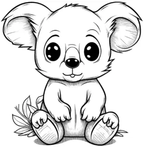 niedlicher-koala-mit-grossen-augen-und-pflanzen