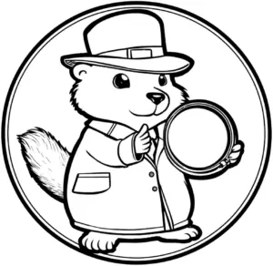 niedlicher-otter-mit-hut-und-spiegel