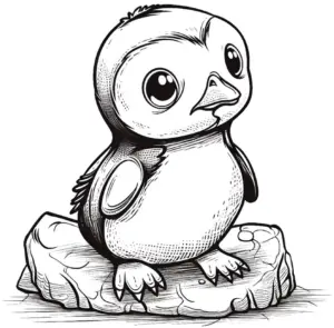 niedlicher-pinguin-auf-einem-felsen