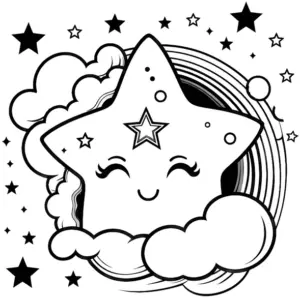 niedlicher-stern-im-weltall-ausmalbild