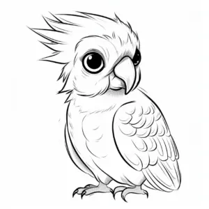 niedlicher-vogel-mit-haarschopf-ausmalbild