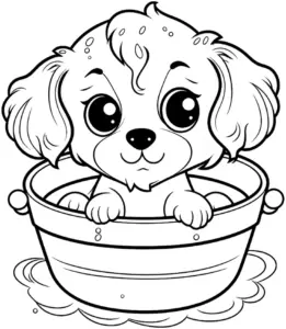 niedlicher-welpe-im-eimer-ausmalbild