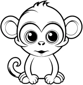 niedliches-aeffchen-ausmalbild