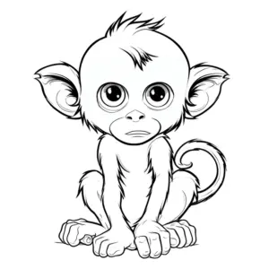 niedliches-ausmalbild-eines-affen-mit-grossen-augen