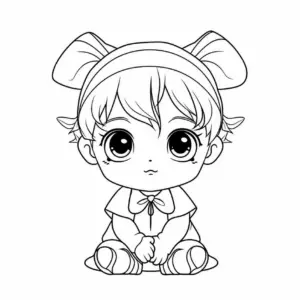niedliches-ausmalbild-eines-anime-kindes-auf-dem-boden