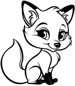 niedliches-ausmalbild-eines-fuchses-mit-grossen-augen