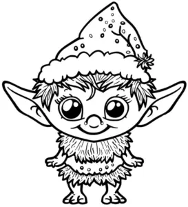 niedliches-ausmalbild-eines-kobolds-mit-weihnachtsmuetze