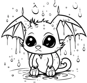 niedliches-ausmalbild-mit-fledermauswesen-im-regen