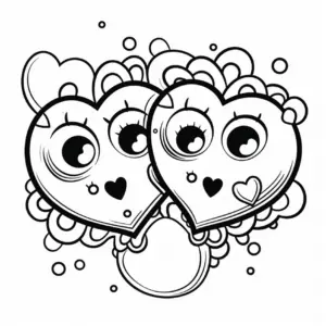 niedliches-ausmalbild-mit-herzen-und-blasen